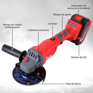 Pointekx 125mm Brushless Lithium Angle <b>Grinder</b> 21V Red And Black Professional Grade General Purpose Grinding Tool - Product Image 4