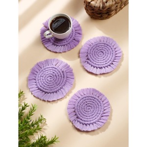 Posavasos elegantes de cuerda de algodón macramé, decoraciones sostenibles para el hogar para Resorts, esteras y almohadillas para mesa de comedor de granja, venta al por mayor - Product Image 6