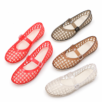 Nouvelle Collection Été – Sandales Plates Tendance à Carreaux Creux et Brides, Style Jelly en PVC avec Boucle et Bout Fermé, Chaussures de Plage et de Marche pour Femme