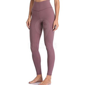 Pantalon de yoga taille moyenne pour femmes de haute qualité Leggings à motif solide de conception unique avec fermeture à la taille élastique en stock - Product Image 1