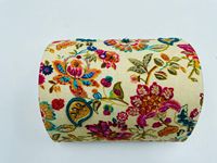 YASHVI EXPORTS YE1225 Boîte de rangement pour bijoux en forme de dôme personnalisée, tissu en coton, design perlé, couleur et logo personnalisés, porte-bague