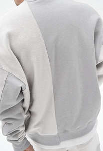 Mens asymmetrical color block <b>fleece</b> <b>sweatshirt</b> - Product Image 4