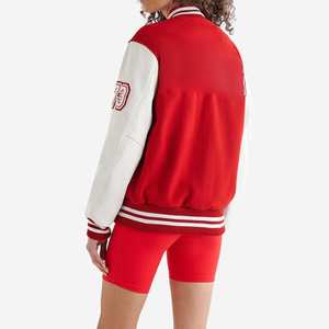 Meilleure vente Veste universitaire personnalisée pour femmes Bomber de baseball à boutons Colorblock Vestes pour femmes Vestes universitaire pour femmes - Product Image 3