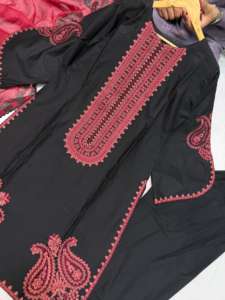 Nouveauté traditionnel Farshi Shalwar brodé 3 pièces coton pelouse Salwar Kameez avec pelouse Dupatta pour les femmes vêtements de fête - Product Image 2