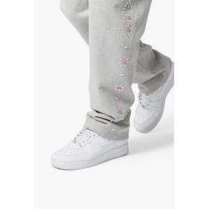 กางเกงวอร์ม West StudDED ทรงหลวม สีเทา ผ้าฝ้าย 100% 360gsm - Product Image 4