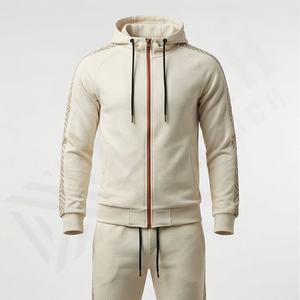 Conjunto Deportivo de Invierno para Hombre, con Capucha y Cremallera Lateral, Estilo Patchwork, Talla Grande, con Logotipo, a la Moda, para Gimnasio y Entrenamiento - Product Image 1