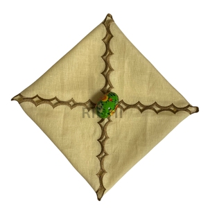 Wholesale Trending 100% Pure Linen Embroidered Scalloped <b>Edge</b> Napkins Linen Table Napkins for Wedding Party Home Decor Farmhouse - Product Image 2