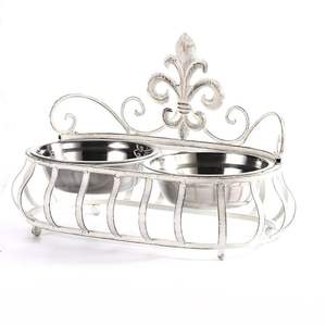 Mangeoire pour animaux de compagnie en métal artisanal avec cadre artistique adaptée aux animaux de compagnie au goût raffiné et aux maisons élégantes - Product Image 1