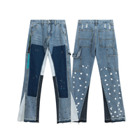 Pantalones vaqueros de moda para hombre, venta al por mayor, pantalones vaqueros ajustados para hombre, pantalones vaqueros azules elásticos de diseñador para hombre, servicio OEM personalizado 2025