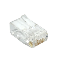 Konektor Ethernet RJ45 Berlapis Emas 30 yang Andal dan Tahan Lama, Kontak Perunggu Fosfor, Solusi Jaringan Cat6, Solid/Stranded PC