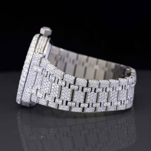 Montres automatiques en acier inoxydable avec mouvement japonais et chiffres arabes Montres mécaniques à cadran analogique avec buste glacé et diamant Moissanite - Product Image 6