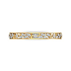 AJRETAIL Brazalete de diamantes naturales de flor dorada de 2.32ct en oro amarillo-Color HI, claridad de VS-SI - Product Image 5