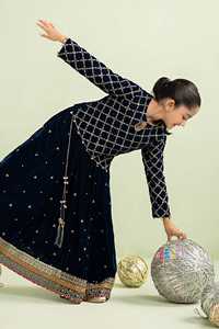 Пакистанский наряд для девочек: праздничный вышитый лехенга-чоли из акрила, не мнется, для свадеб, Ид и особых случаев - Product Image 6