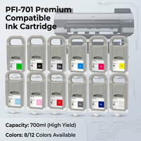 Cartouche d'encre pigmentée compatible Enlite PFI 701 pour imprimante traceur grand format Canon IPF 8000 9000 8100 9100 8110 9110