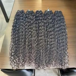 Vendeurs de cheveux Remy indiens à double tirage non traités Extensions de tissage de cheveux vierges longs droits indiens - Product Image 3