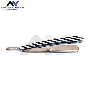 Navaja de Afeitar Profesional Negra y Blanca con Bloqueo Oscilante para Barbería, Clásica, para Barba, Salón, OEM - Product Image 4