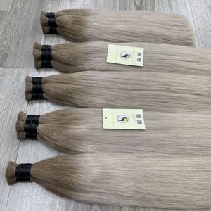 Vente chaude de haute qualité cuticule alignée personnalisé Ombre Double dessiné droite cheveux russes en vrac Extension de cheveux humains - Product Image 2