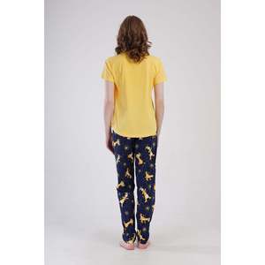 ชุดนอนโอวาล KADIN P.SUPREM O YAKA KISA KOL ETEGI - สีเหลือง - สีเหลือง - Product Image 4