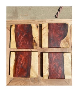 Venta al por mayor Lametierartz estilo clásico posavasos cuadrados de madera de olivo y resina epoxi para uso doméstico-para bebidas café té piedra - Product Image 4