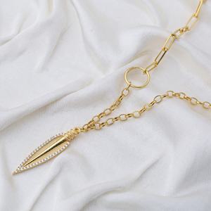 Lanza encanto enlace y cadena de cable colgante collar turco 925 joyería de plata esterlina - Product Image 2