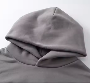 Sweat-shirts à capuche en molleton épais 100% coton pour l'hiver, fermeture éclair, poids lourd, anti-froissement, coupe régulière, épaules tombantes, ensemble - Product Image 2