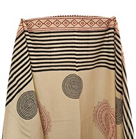 Sarong Pareo Unisexe en Coton 100% Écologique Imprimé à la Main à Motifs Floraux de Jaipur, Taille 44 Pouces x 72 Pouces