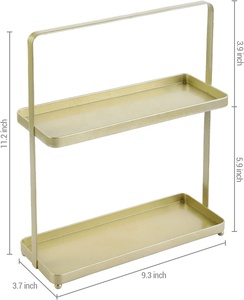 Soportes de pastel de metal Soportes de exhibición y servicio de magdalenas y pastelería de dos niveles con pies de bola elevados redondos Venta caliente - Product Image 2