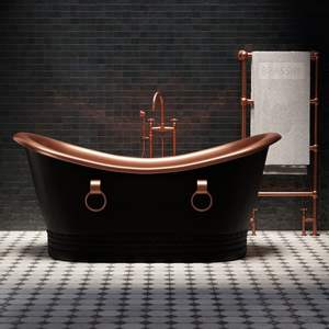 Baignoire en cuivre de qualité supérieure pour installations de salle de bain de luxe, garantissant confort et longévité - Product Image 1