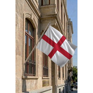 Ensemble de mât de drapeau télescopique mural pour l'Angleterre avec drapeaux en polyester et graphiques imprimés numériquement - Product Image 2