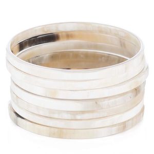 <b>White</b> Natural Buffalo Horn Wide Fashion Bangle Handcrafted in India by God Grace Overseas - Product Image 6