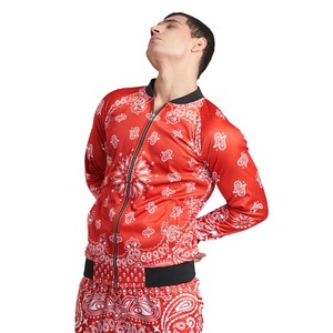 ผู้ชายที่ขายดีที่สุดสีแดง Sublimated น้ําหนักเบาวอร์มผู้ชายทําเองวอร์มสําหรับขายเสื้อแจ็คเก็ตบอมเบอร์และชุดกางเกง