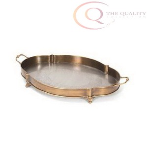 Plateaux décoratifs en acier inoxydable de qualité commerciale |   Artisanat en métal pour la mise en place de la restauration et l'utilisation de buffets du Ramadan - Product Image 3