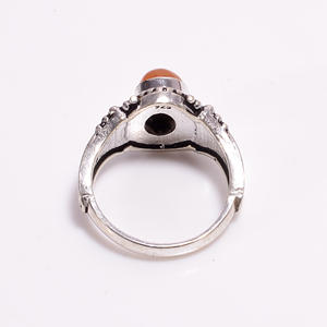 925 Sterling Silver Fine Jewelry Ring Haute Qualité Style Classique Oval Cut Natural Cornaline Gemstone 7gm Perfect Party Gift Her - Product Image 2