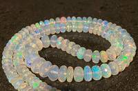 Collier de perles d'opale éthiopienne facettées en gros, naturelles, multi-feu, forme crochet, 15-16 pouces, certifiées par un tiers, tendance