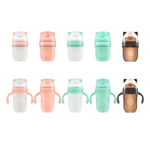 <span class=keywords><strong>Biberon</strong></span> en silicone pour bébé avec logo personnalisé, sans BPA, large bouche, <span class=keywords><strong>anti</strong></span>-coliques, poignée de mamelon naturel, 0-12 mois - Product Image 1