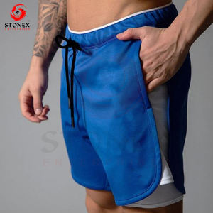 Short de sport d'été personnalisé pour hommes High Street Vintage Taille élastique Short chaud Poches pour l'entraînement Fitness Course d'été Athlétique - Product Image 1