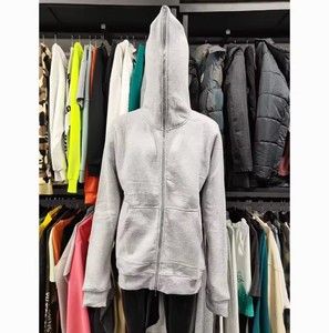 Logo personnalisé Sweat à capuche surdimensionné avec fermeture éclair pour hommes 100% coton lourd en noir-pour l'hiver - Product Image 1