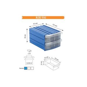 Scatola cassetto in plastica Y92 con 8 cassetti