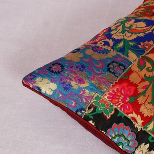 Housse de coussin brocart multicolore motif floral patchwork taies d'oreiller élégantes et housses - Product Image 3