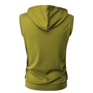 <b>Men's</b> <b>Sleeveless</b> Zip <b>Hoodie</b> Winter Solid Pattern Bodybuilding Gym Tank Tops Plus Size Stringer <b>Hoodie</b> 100% Cotton Fleece - Product Image 5