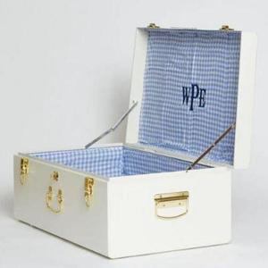 Light Blue Metal <b>Storage</b> Trunk Set Vintage <b>Lockable</b> Organizer Boxes for Closet <b>Cabinet</b> Bathroom Bedroom - Product Image 3