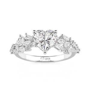 Bague de fiançailles Jeulia Olivetta motif feuille cœur tendance - Product Image 1
