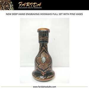 High Quality Luxury Glass Hookah <b>Set</b> with Unique Egyptian Design Deep Hand Engraving and Lacquer Technics Wholesale Pins <b>Vases</b> - Product Image 6