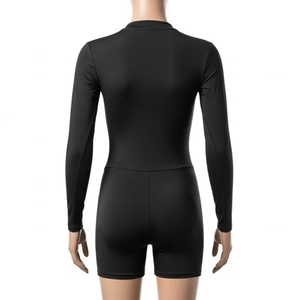 Anti static Sports Bodysuit Shorts <b>Polyester</b> Spandex <b>Fabric</b> Stretch Breathable Fit Active Training Wear Gym Fitness Clothing - Product Image 5