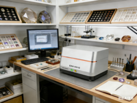 Espectrómetro XRF de Vacío de Sobremesa No Destructivo Aurispec EDX-V61G Analizador de Gemas con Detector Amptek SDD y Cámara HD 4096 MCA