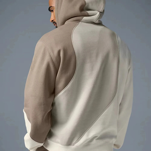 Loose Casual Terry Print Breathable Street Style Men's Autumn Pure Color <b>Thin</b> <b>Hoodie</b> Wholesale 350gsm 100% Pure Cotton Set - Product Image 4