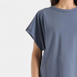 T-shirts en jersey pour femmes de grande taille avec bouton Haut à demi-manches ajusté de couleur pure pour femmes coupe ample 2026 - Product Image 6