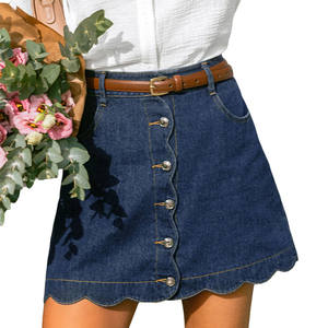 Jupes en jean pour femmes fabriquées en usine, en coton, en promotion, meilleur matériau, en stock - Product Image 1