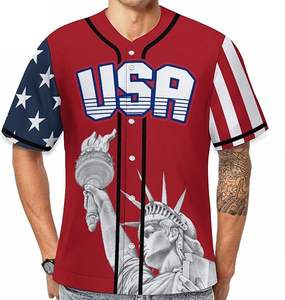 Maillot de baseball respirant pour homme, design uniforme, impression numérique, col rond adulte, uniforme de softball, logo personnalisé, 100% polyester - Product Image 3