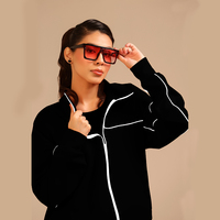 Nouvelle Collection 2026 : Ensemble Décontracté Femme Noir Imprimé Style Vintage Hiver, Manches Courtes, Col Rabattu, Tendance Européenne et Américaine